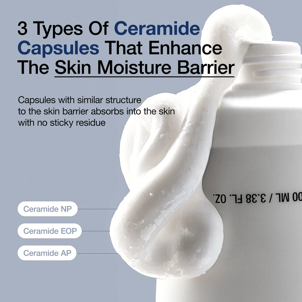 Anua 3 Ceramide Panthenol Cream med tre typer ceramidkapsler som beskytter hudens fuktbarriere uten klissethet.