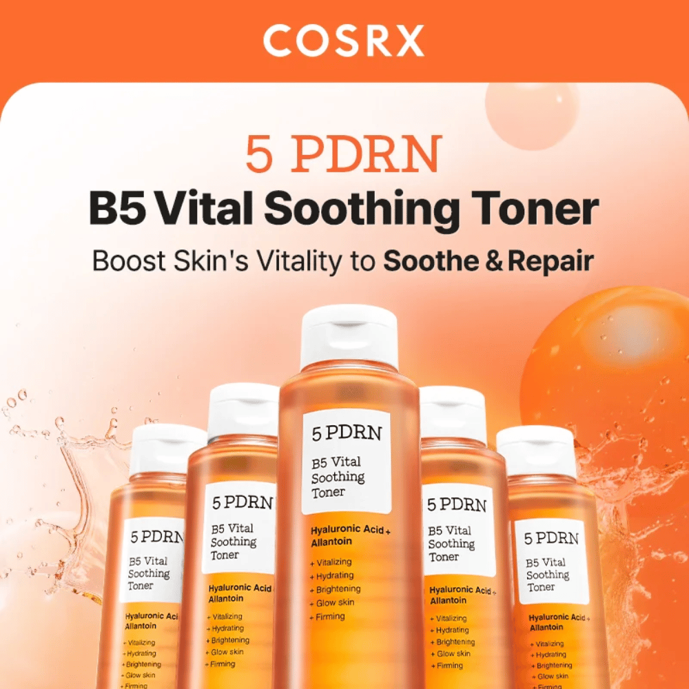 COSRX 5 PDRN B5 Vital Soothing Toner 280 ml booster hudens vitalitet og reparerer tørr og stresset hud