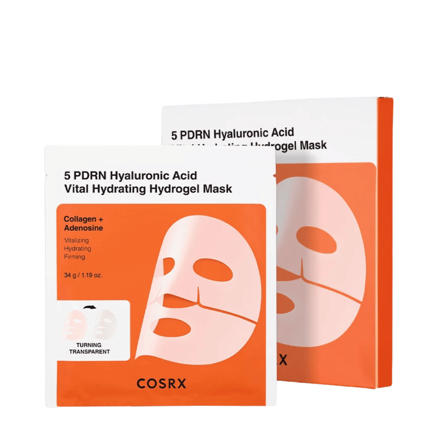 COSRX 5 PDRN Hyaluronic Acid Vital Hydrating Hydrogel Mask 34 g med kollagen og adenosine for fuktighet og oppstramming av hudpleie