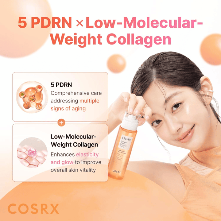 COSRX 5 PDRN Collagen Intense Vitalizing Serum med kollagen med lav molekylvekt som gir fastere hud, glød og anti-age-effekt