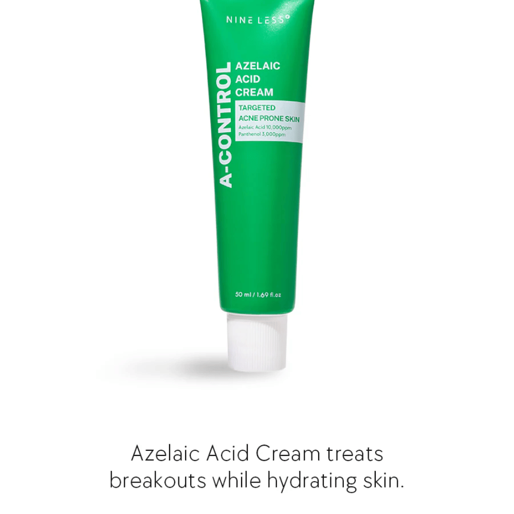 NINELESS Azelaic Acid Cream ansiktskrem – krem for akneutsatt hud som hjelper til med å motvirke kviser, fukte huden og jevne ut hudtonen.