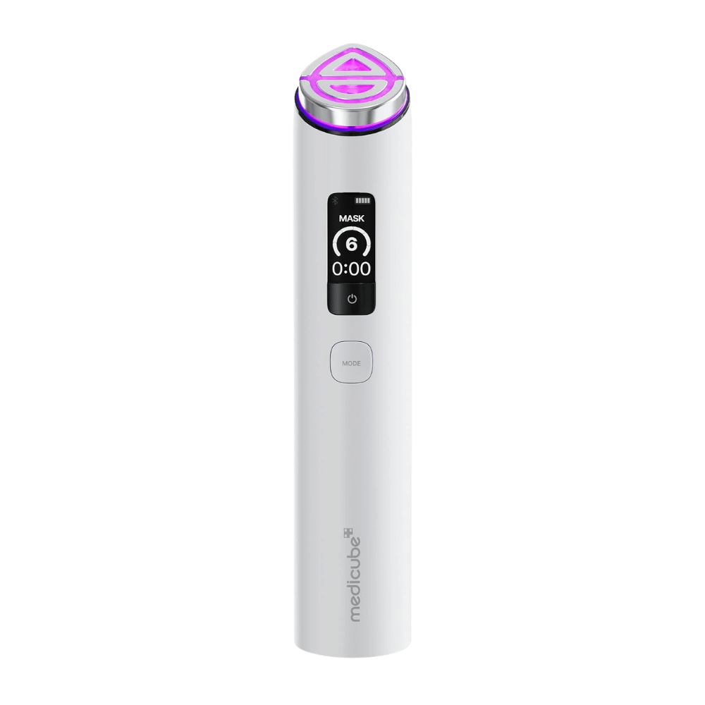 medicube AGE-R Booster Pro X2 White elektrisk hudpleieenhet med Mask Mode for økt opptak av hudpleieprodukter