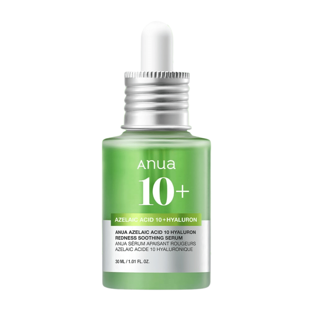 ANUA Azelaic Acid 10+ Hyaluron Serum beroliger rødhet og fukter huden effektivt. Inneholder azelainsyre og hyaluronsyre for å redusere irritasjon og styrke hudbarrieren. Perfekt for sensitiv hud. Bruk daglig for synlige resultater.