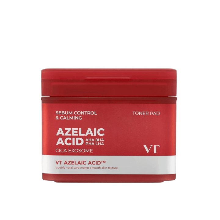 Produktbilde av VT Azelaic Acid Cica Exosome Toner Pad – daglig mild peeling som reduserer sebum og beroliger huden.