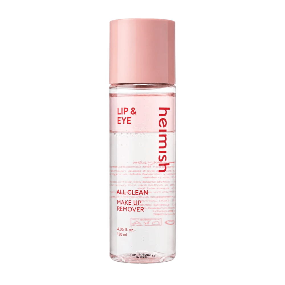 heimish All Clean Makeup Remover 120 ml makeupfjerner for øyne og lepper produktbilde mot hvit bakgrunn