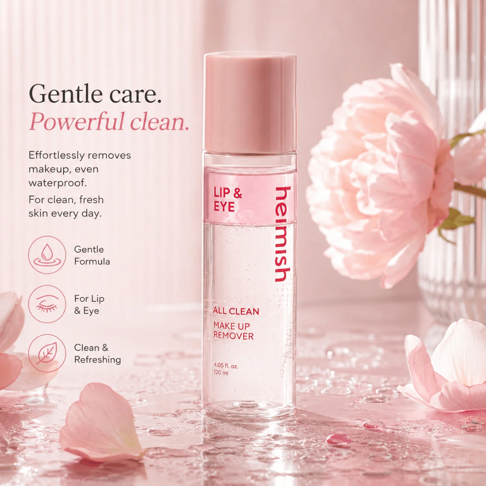 heimish All Clean Makeup Remover for skånsom fjerning av øye- og leppesminke med tofaseformel