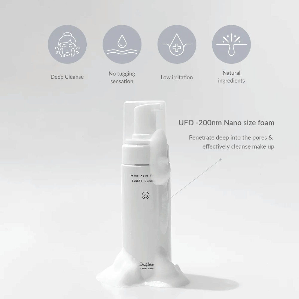 Dr. Althea Amino Acid Gentle Bubble Cleanser renser i dybden med nanostore bobler som trenger inn i porene. Mild formel med naturlige ingredienser – perfekt for sensitiv hud.