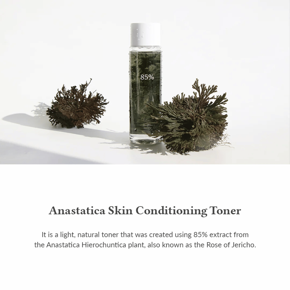 Anastatica Skin Conditioning Toner er et lett og naturlig ansiktsvann med 85 % ekstrakt fra Anastatica Hierochuntica – også kjent som Jerikos rose. Den fukter, beroliger og balanserer huden effektivt.