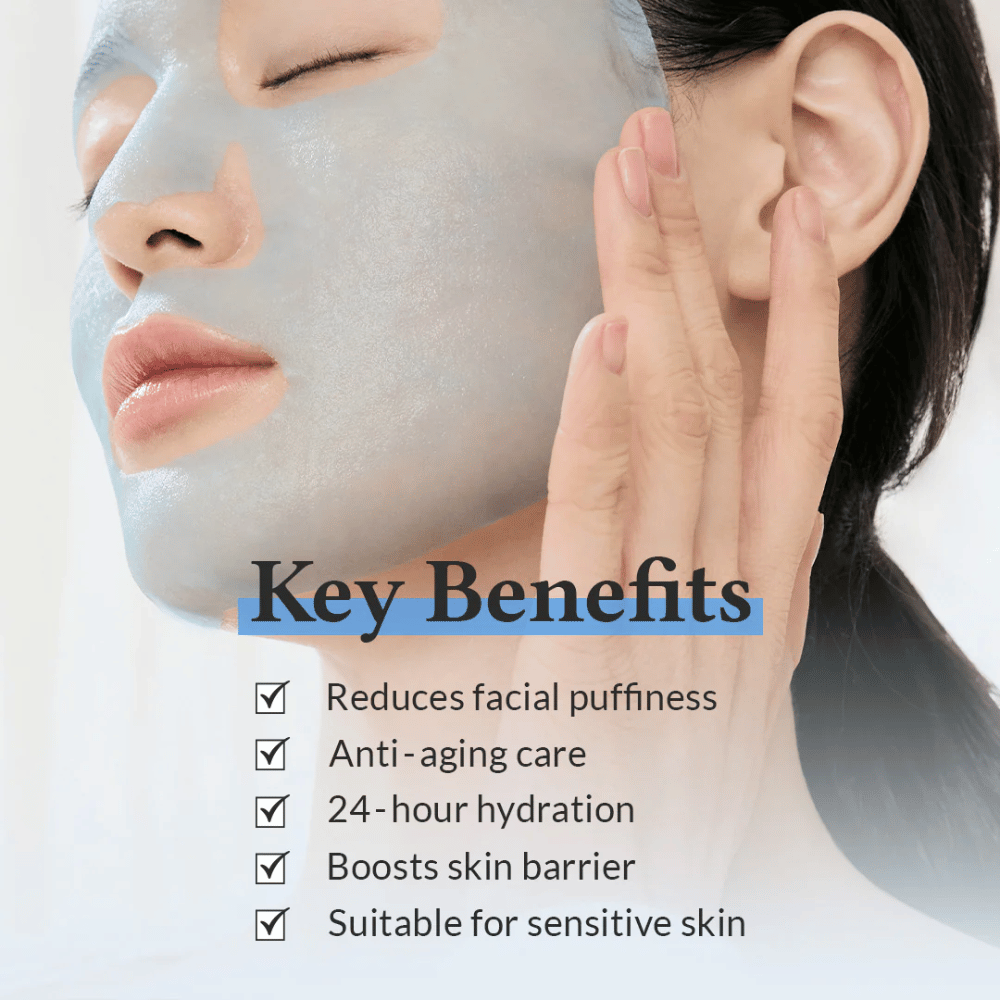 Viktige fordeler
✔ Reduserer hevelse i ansiktet
✔ Anti-aging pleie
✔ 24-timers fuktighet
✔ Styrker hudbarrieren
✔ Passer sensitiv hud