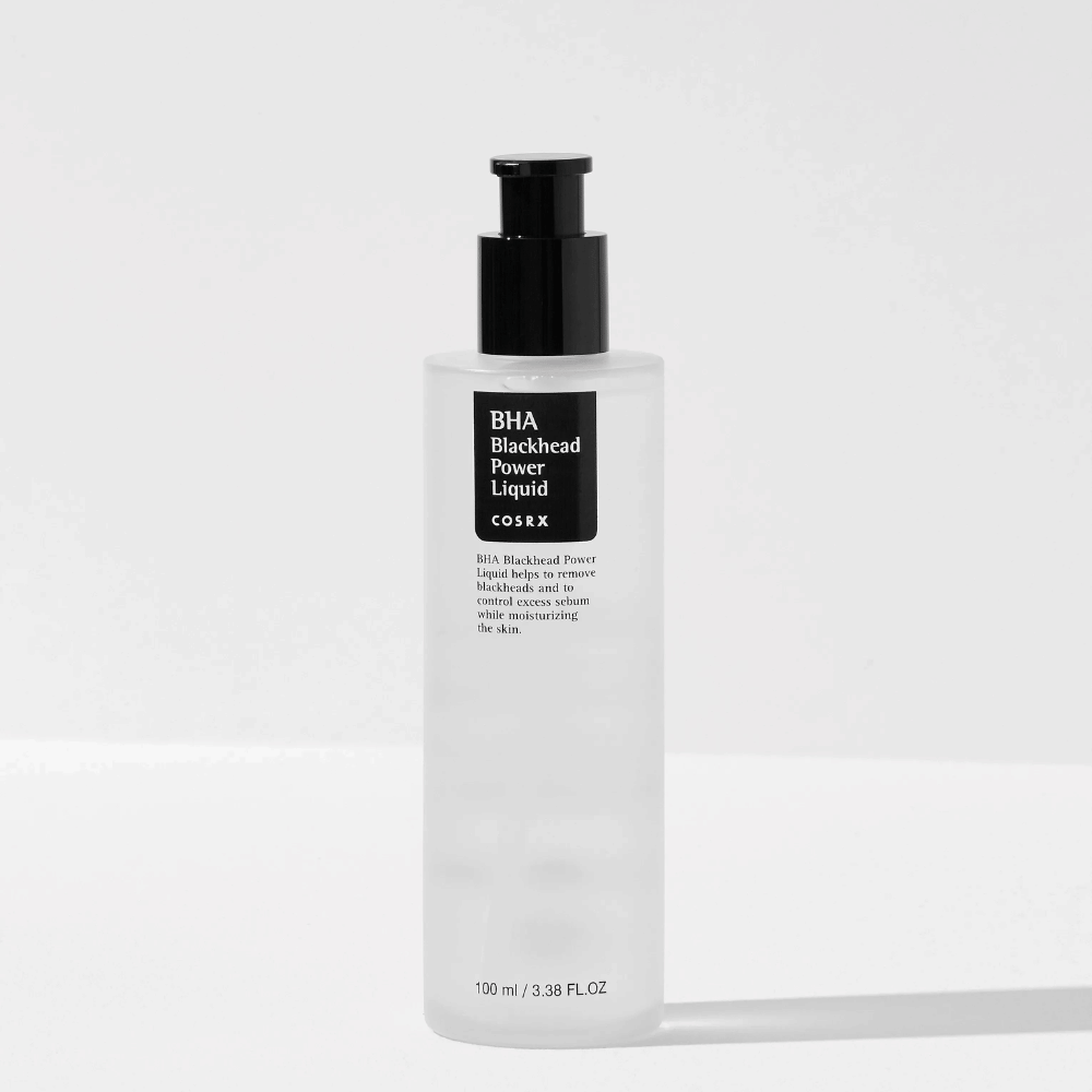 COSRX BHA Blackhead Power Liquid 100 ml – kjemisk peeling med salisylsyre (BHA) for å redusere hudormer og rense porer i dybden.