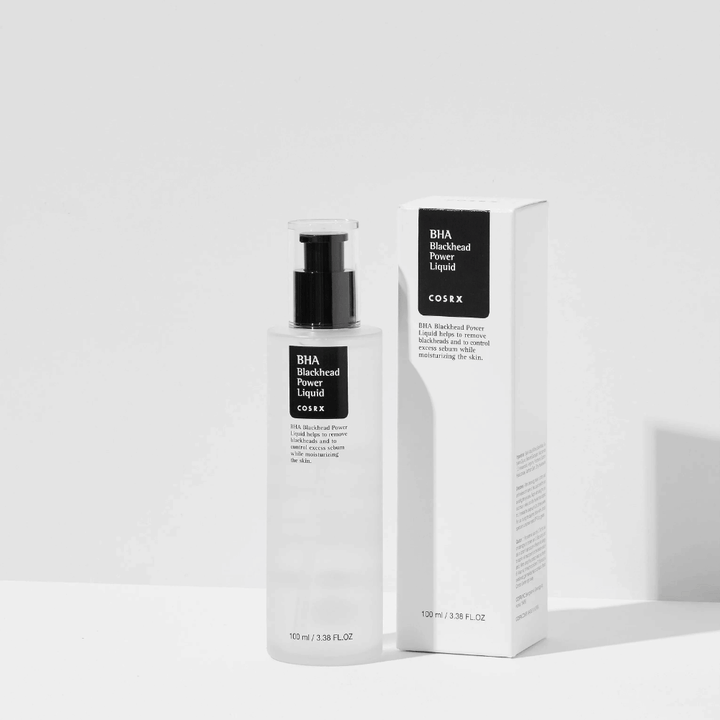 COSRX BHA Blackhead Power Liquid 100 ml med emballasje – eksfolierende ansiktsserum med BHA som motvirker hudormer og overflødig talg.