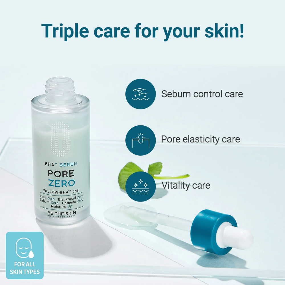 Be The Skin BHA+ Pore Zero Serum med BHA for talgkontroll og synlig mindre porer