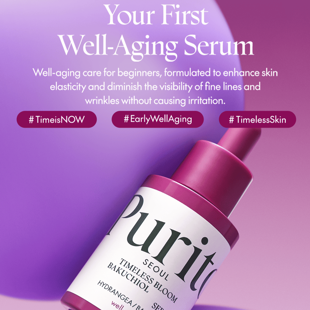 Purito Timeless Bloom Bakuchiol Serum er din første introduksjon til vel-aldrende pleie. Perfekt for nybegynnere, forbedrer hudens elastisitet og reduserer synligheten av fine linjer uten irritasjon. Opplev tidløs skjønnhet med en mild og effektiv formel.