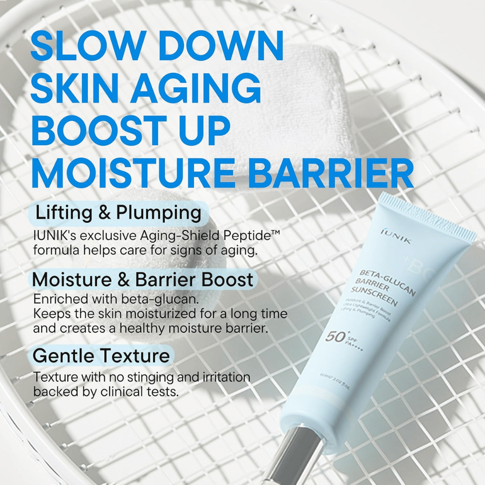 iUNIK Beta-Glucan Barrier Sunscreen SPF50+ PA++++ fuktgivende solkrem uten white cast for alle hudtoner