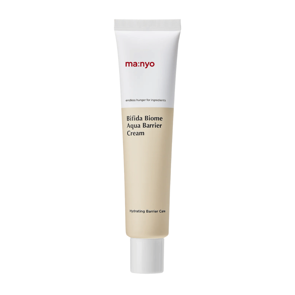 5. Ma:nyo Bifida Biome Aqua Barrier Cream – lett og fuktighetsgivende ansiktskrem som styrker hudbarrieren i hvit og beige tube