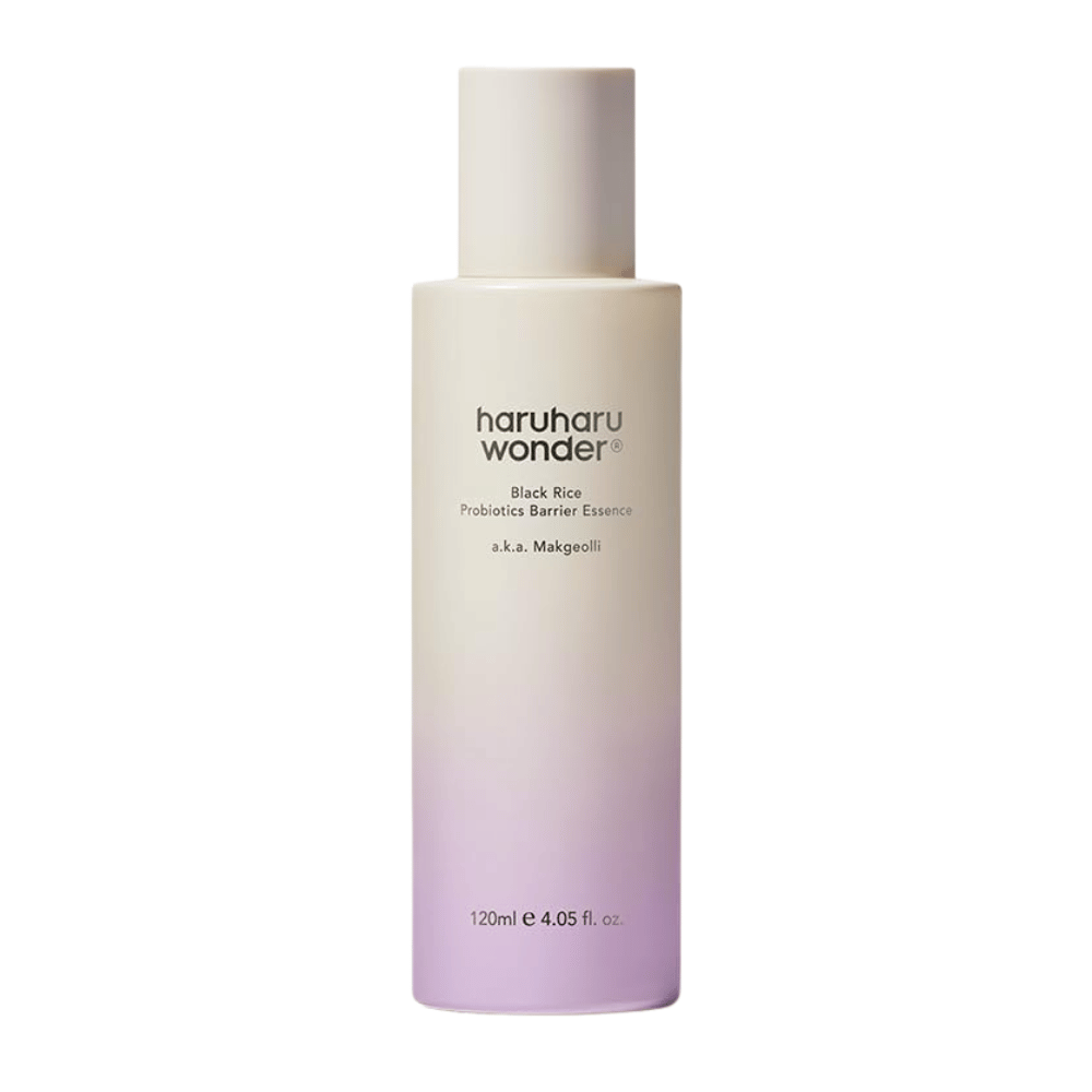 Haruharu Wonder Black Rice Probiotics Barrier Essence 120 ml med lett formula som styrker huden og gir naturlig glød