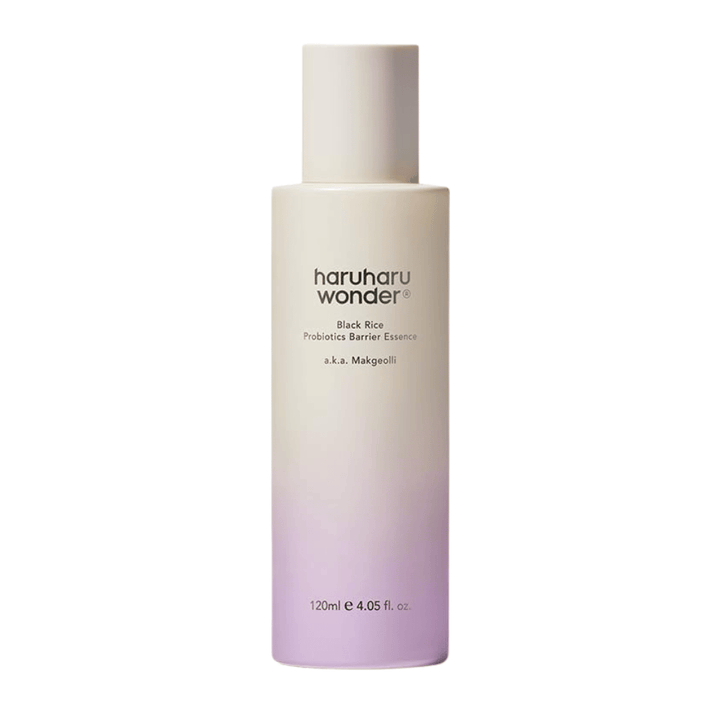 Haruharu Wonder Black Rice Probiotics Barrier Essence 120 ml med lett formula som styrker huden og gir naturlig glød