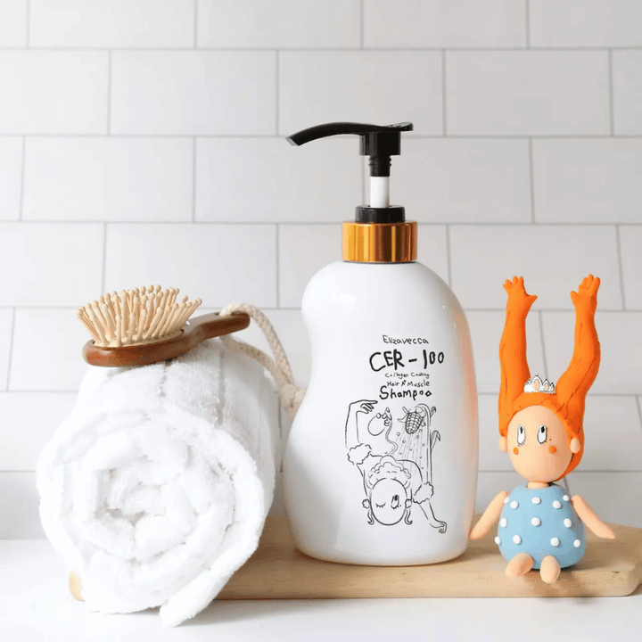 Elizavecca CER-100 Collagen Coating Hair A+ Muscle Shampoo – styrkende kollagen sjampo for tørt og skadet hår i baderomsmiljø