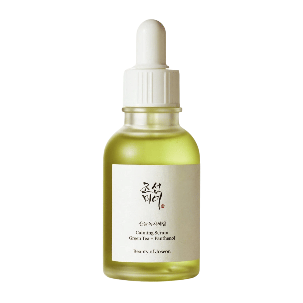 Produktbilde på Beauty of Joseon Calming Serum Green Tea + Panthenol i pipetteflaske – fuktighetsgivende og balanserende K-beauty serum.