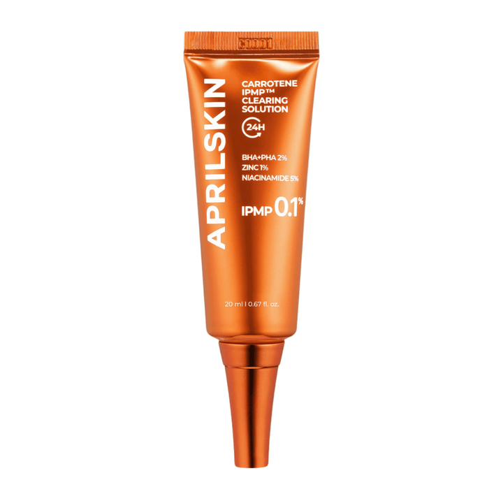 APRILSKIN Carrotene IPMP Clearing Solution 20 ml, koreansk spot treatment for akne, hudormer og betennelse med BHA, PHA, sink og niacinamid