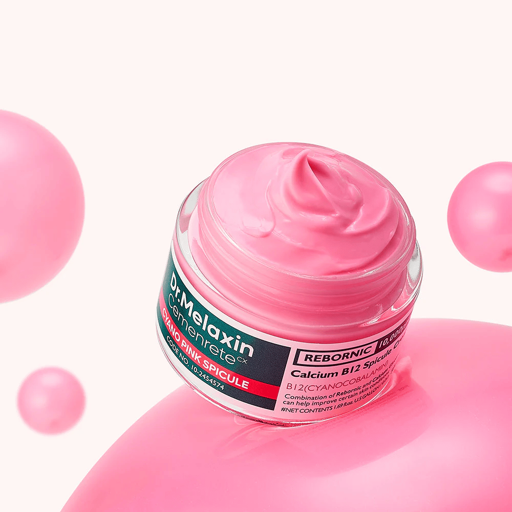 Dr. Melaxin Cemenrete Cyano Pink Spicule Cream med B12 og spicule-teknologi som gir glød, forbedrer hudstruktur og styrker huden.