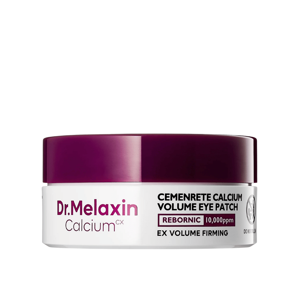Dr. Melaxin Cemenrete Calcium Volume Eye Patch – volumgivende hydrogel-øyenlapper med kalsium og Rebornic 10 000 ppm for fastere hud og reduserte fine linjer.