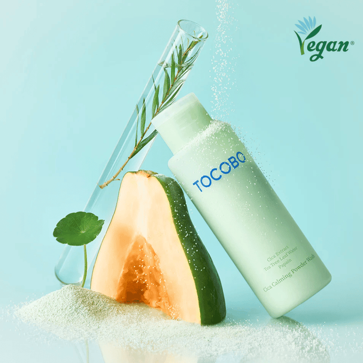 TOCOBO Cica Calming Powder Wash med melon og planteekstrakt som gir mild eksfoliering og fuktighet.