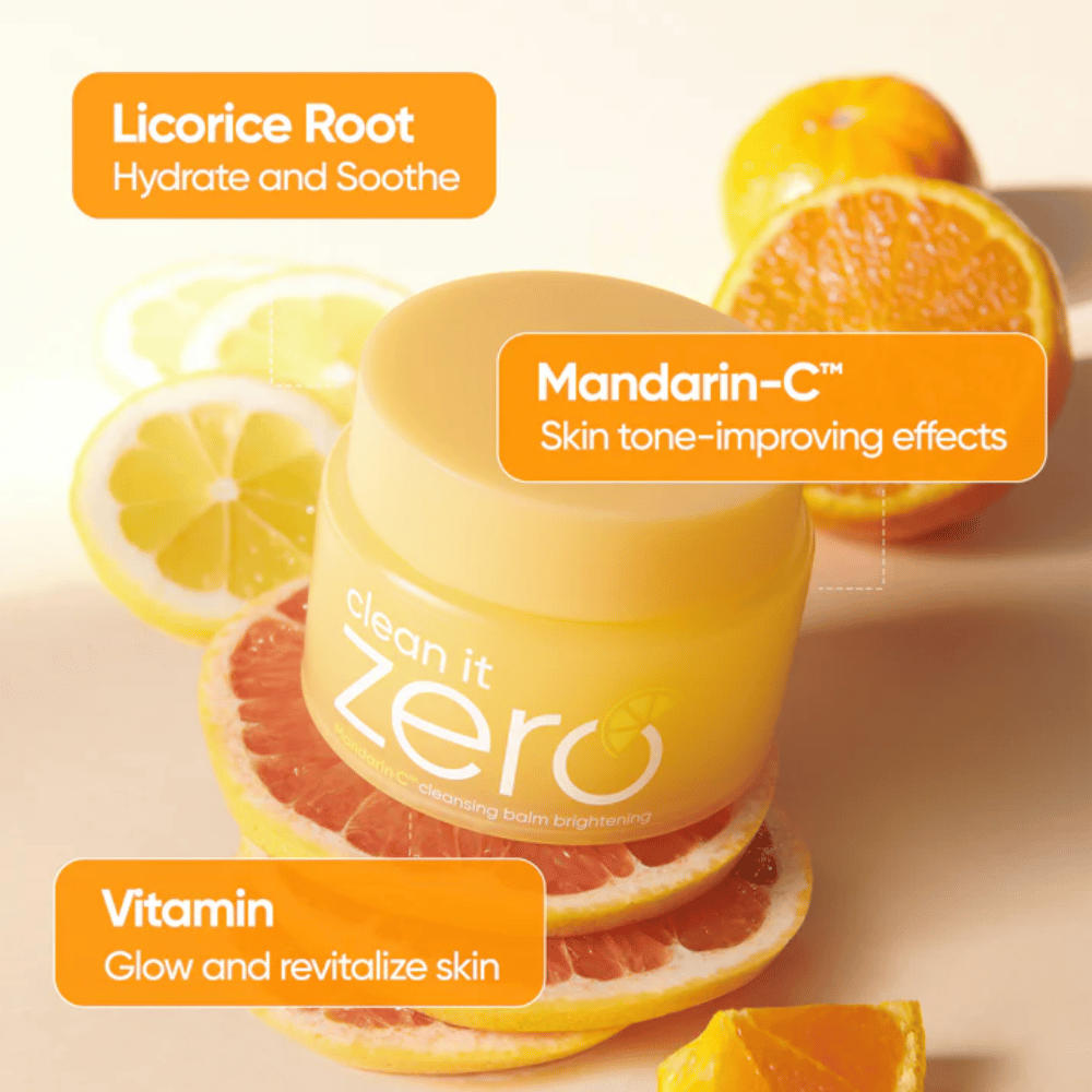 Banila Co Clean It Zero Mandarin-C cleansing balm med appelsinekstrakt som forbedrer hudtonen, gløden og motvirker ujevn hud og fine linjer
