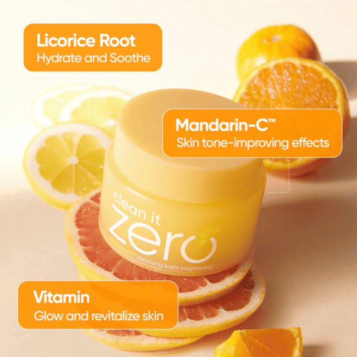 Banila Co Clean It Zero Mandarin-C cleansing balm med appelsinekstrakt som forbedrer hudtonen, gløden og motvirker ujevn hud og fine linjer
