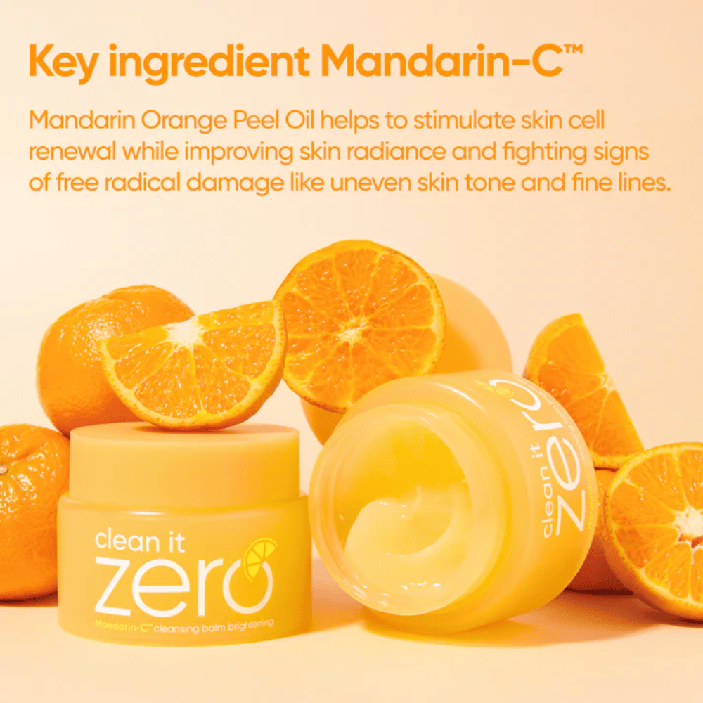 Banila Co Clean It Zero Brightening med lakrisrot, vitaminer og Mandarin-C som beroliger huden og gir glød samt jevnere hudtone