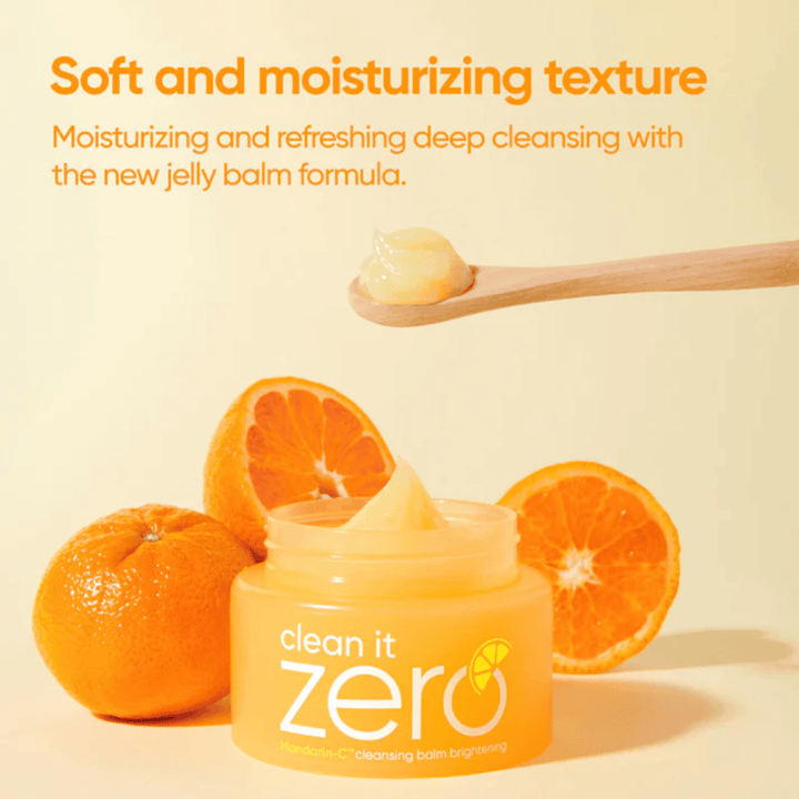 Banila Co Clean It Zero cleansing balm med mandarin og vitamin jelly balm som er skånsom mot huden og effektivt fjerner sminke og urenheter