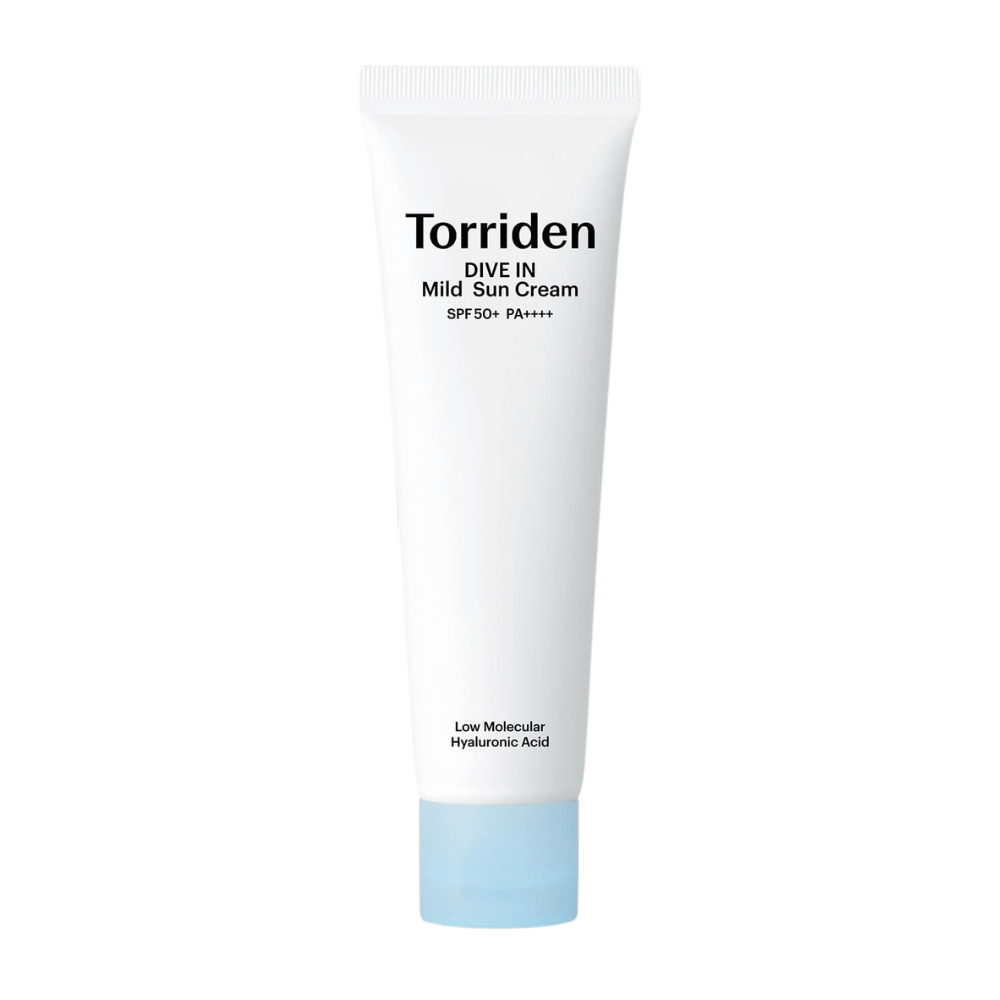Rent produktbilde av Torriden DIVE-IN Mild Sun Cream på hvit bakgrunn.