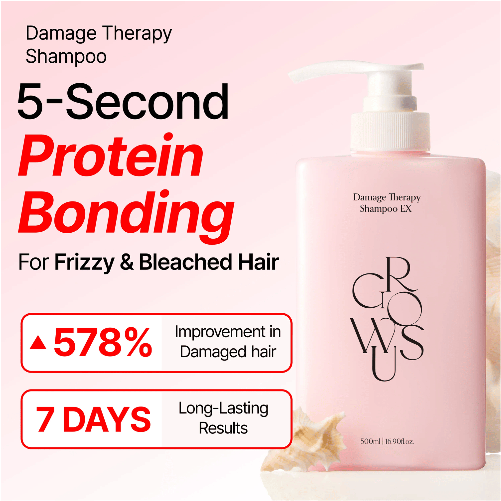 GROWUS Damage Therapy Shampoo EX med protein bonding for skadet, bleket og krusete hår