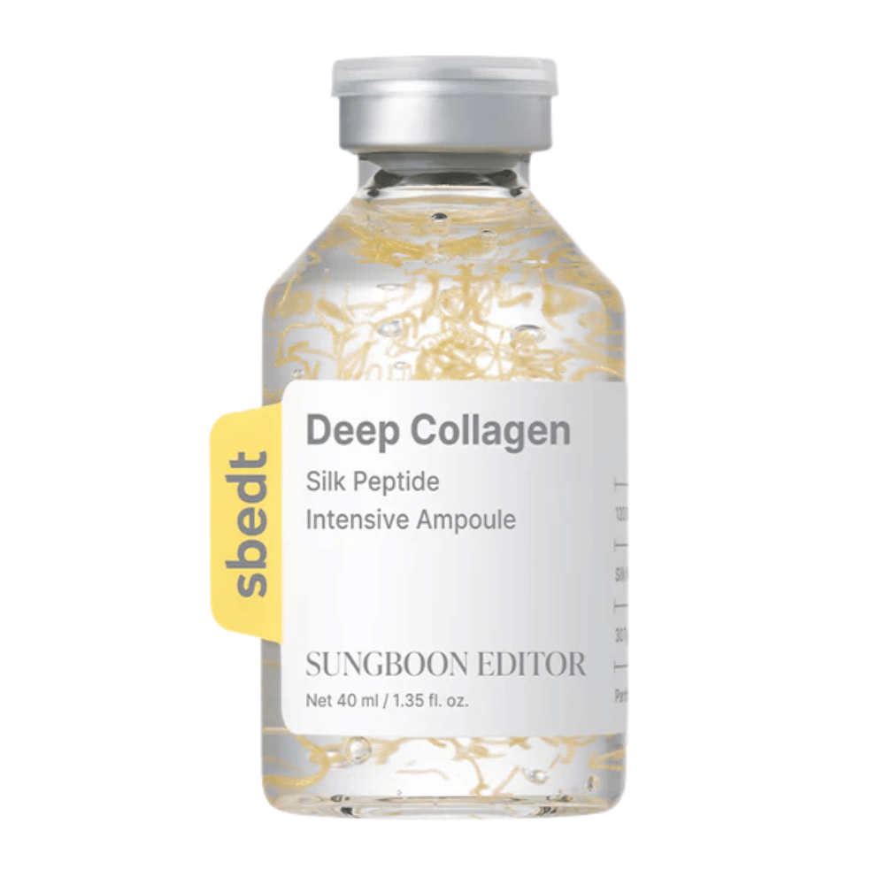SUNGBOON EDITOR Deep Collagen Silk Peptide Intensive Ampoule – kollagenserum med peptider som styrker hudbarrieren, fukter og gir huden et fastere og mer ungdommelig utseende.