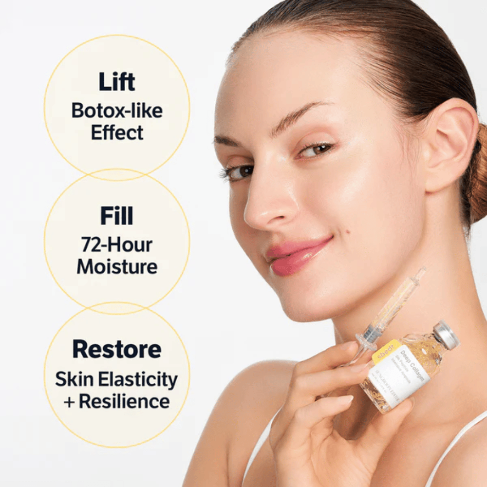 SUNGBOON EDITOR Deep Collagen Silk Peptide Intensive Ampoule – anti-age serum med peptider som hjelper til med å gi fastere hud, forbedre elastisitet og fukte i opptil 72 timer.