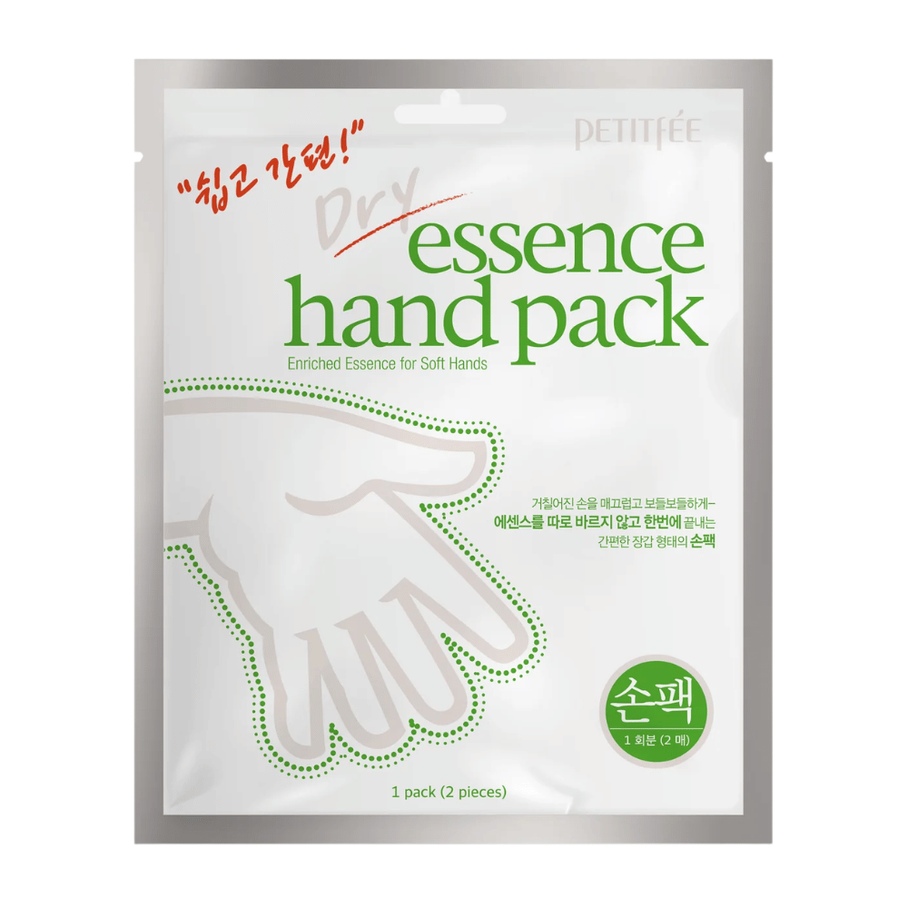 PETITFEE Dry Essence Hand Pack pleiende håndmaske med sheasmør, urea og hyaluronsyre for intensiv fuktighet