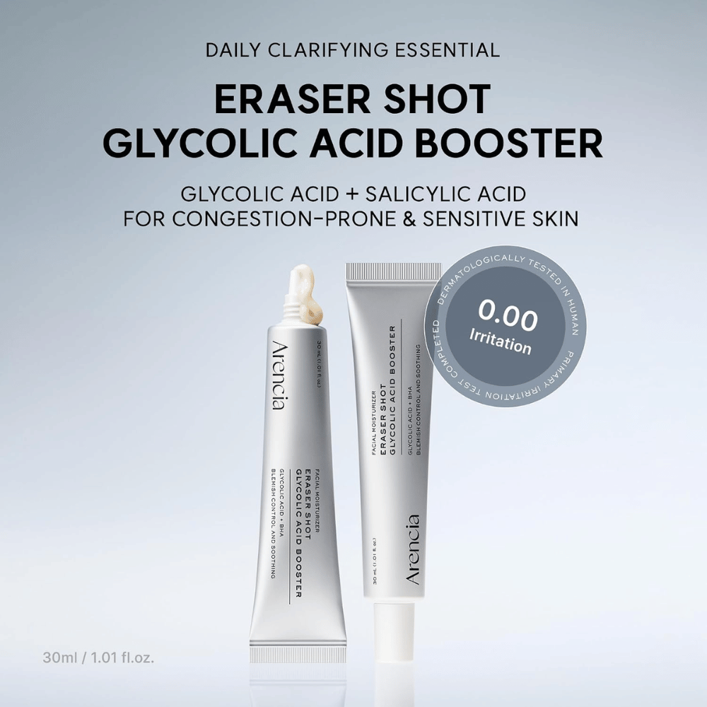Arencia Eraser Shot Glycolic Acid Booster 30 ml – med glykolsyre og salisylsyre for tette porer og sensitiv hud