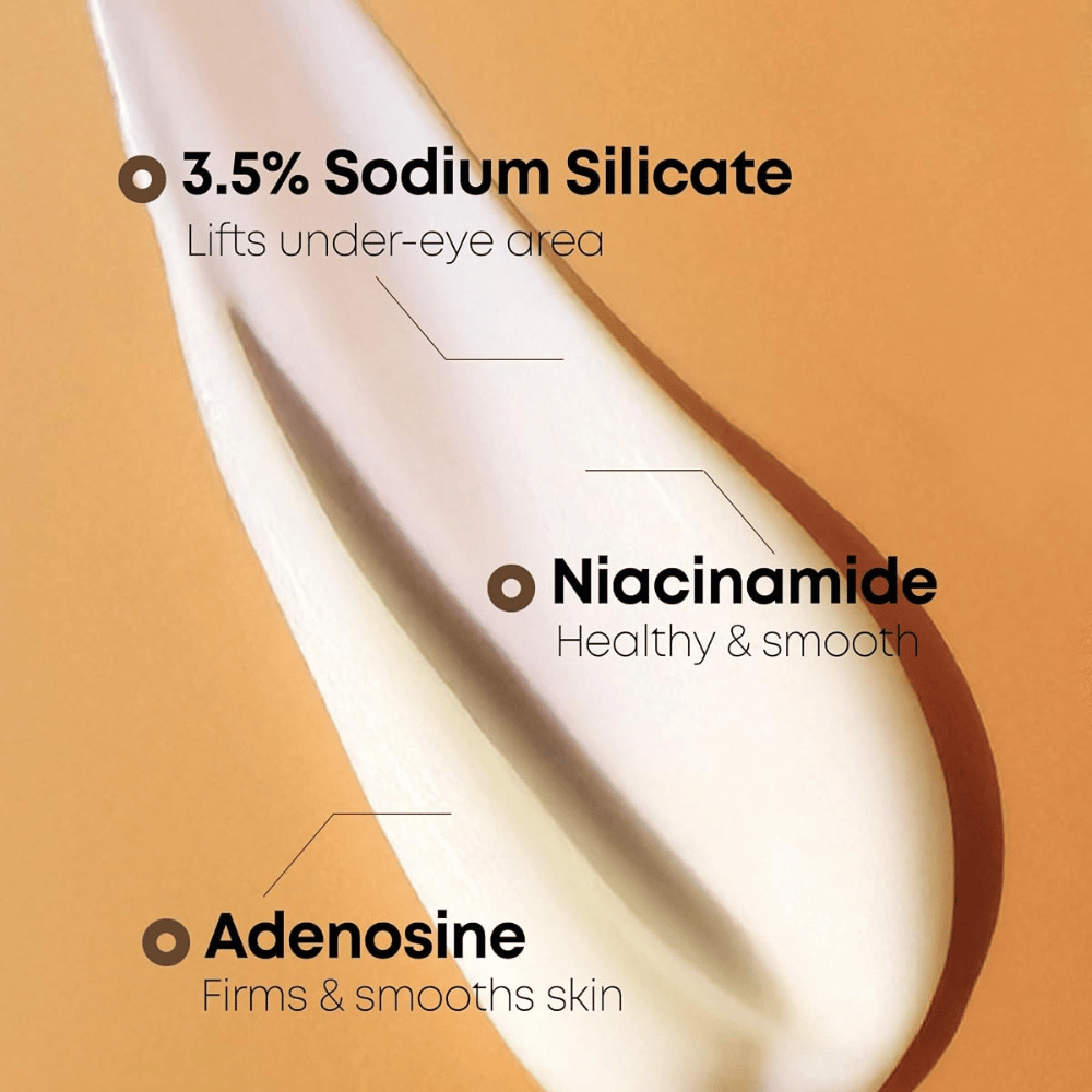 NINE LESS Ever-Youth Dual Effect Eye Cream – Øyekrem med Sodium Silicate, niacinamid og adenosin