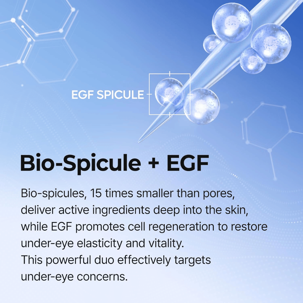 Eyephalt Eyebag Cream med EGF og spicule-teknologi som stimulerer cellefornyelse og reduserer mørke ringer samt slapp hud under øynene