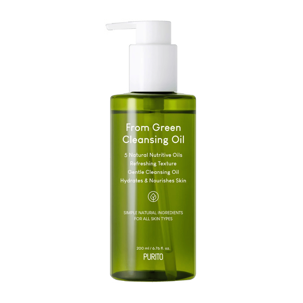 Purito From Green Cleansing Oil er en mild renseolje formulert med naturlige næringsrike oljer. Den fjerner effektivt sminke og urenheter samtidig som den fukter og nærer huden. Passer alle hudtyper og etterlater huden myk og frisk.