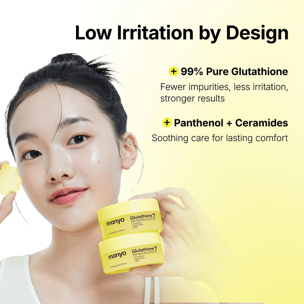 Ma:nyo Glutathione 7 Dark Spot Serum Patch med 99 % glutathione, panthenol og ceramider for skånsom behandling av pigmentflekker