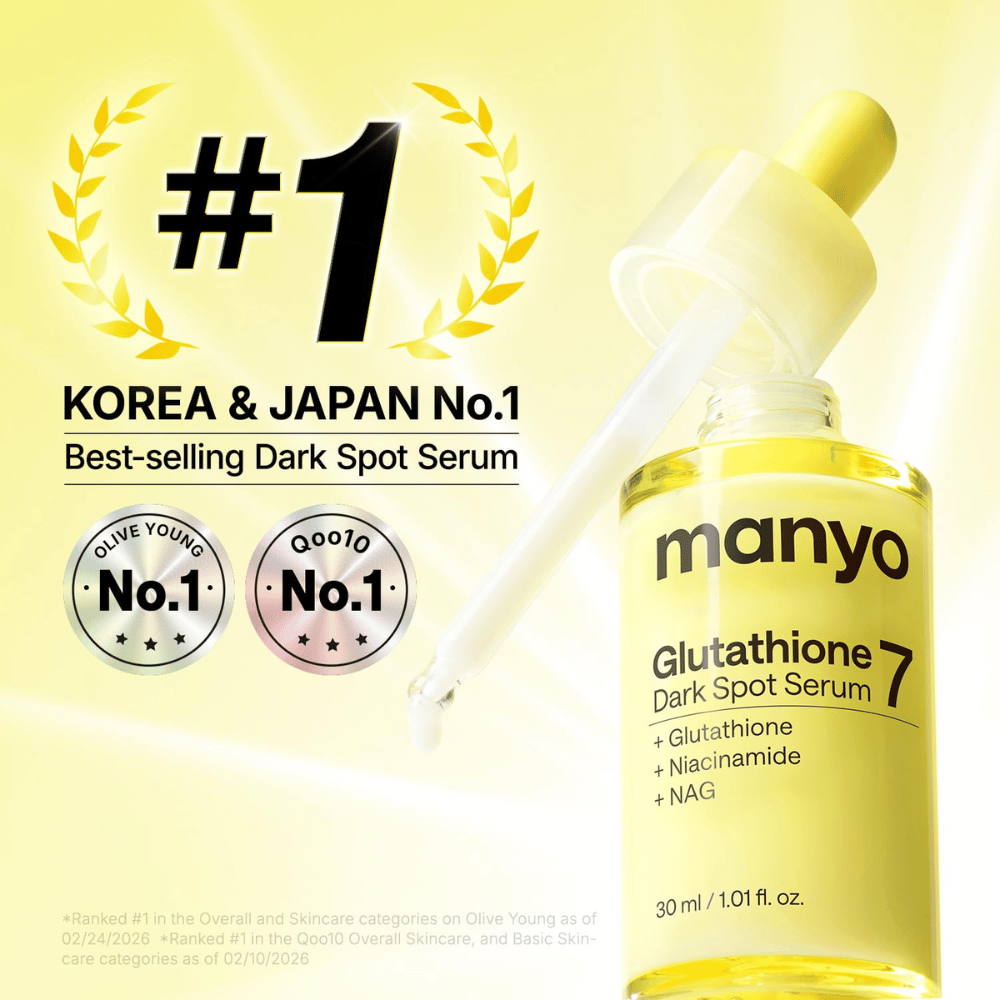 Ma:nyo Glutathione 7 Dark Spot Serum prisbelønt serum mot pigmentflekker med glutathione, niacinamide og NAG