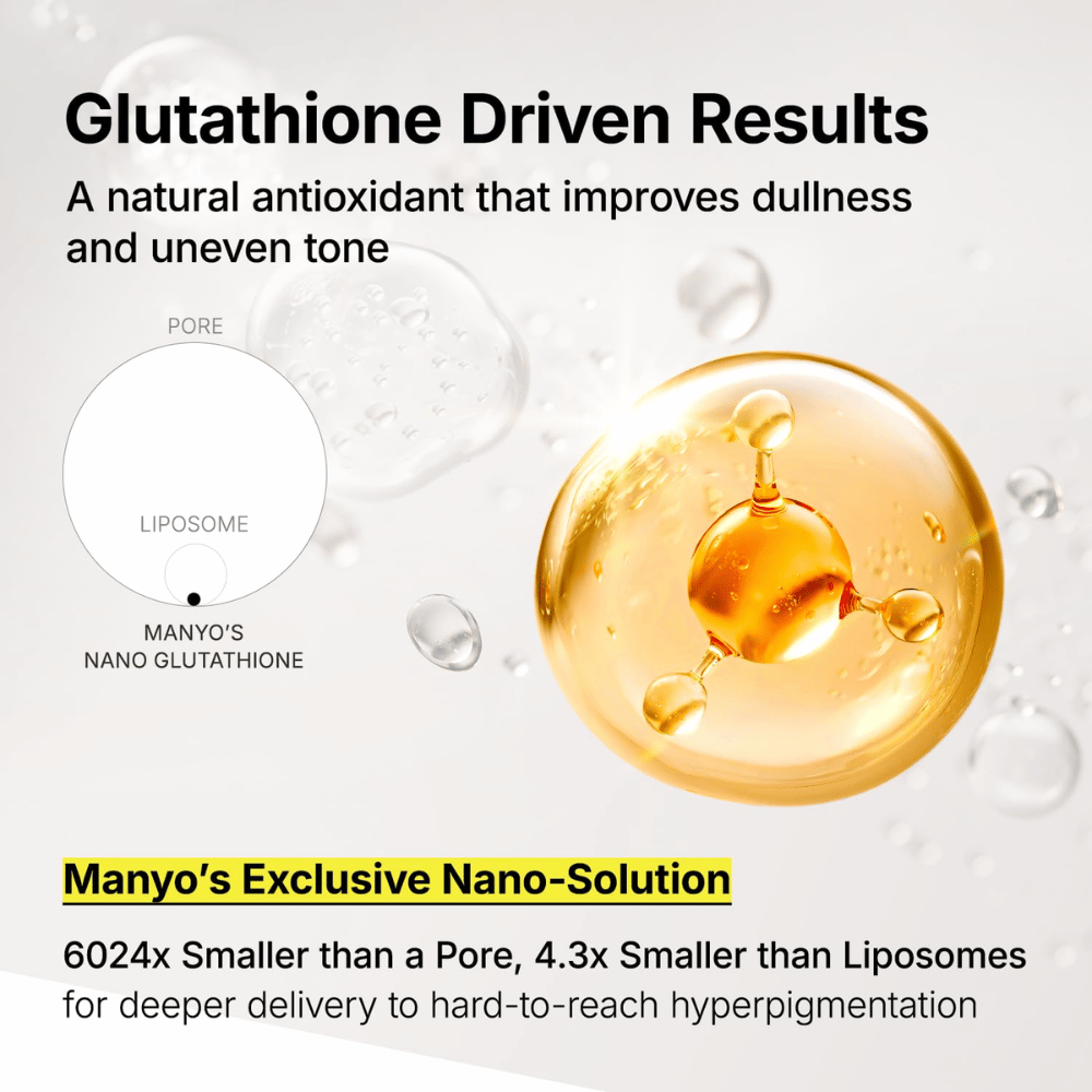 Ma:nyo Glutathione 7 Dark Spot Serum med nano-glutathione for dyptvirkende behandling av pigmentflekker og gusten hud