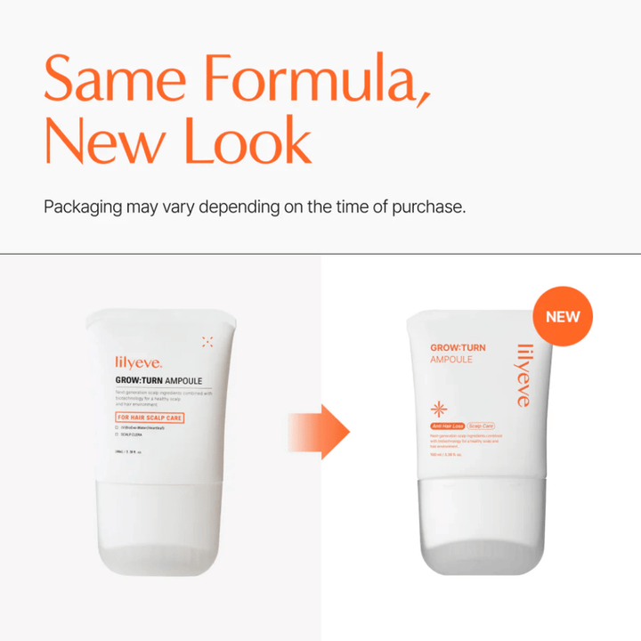 Bilde som viser ny vs gammel emballasje av produktet – samme formel, men oppdatert design.