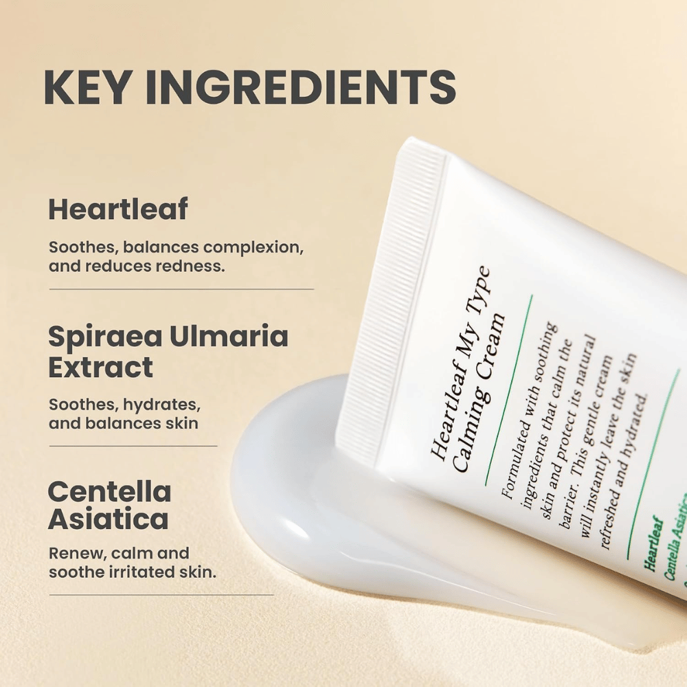 AXIS-Y Heartleaf My Type Calming Cream – nøkkelingredienser med heartleaf og centella asiatica