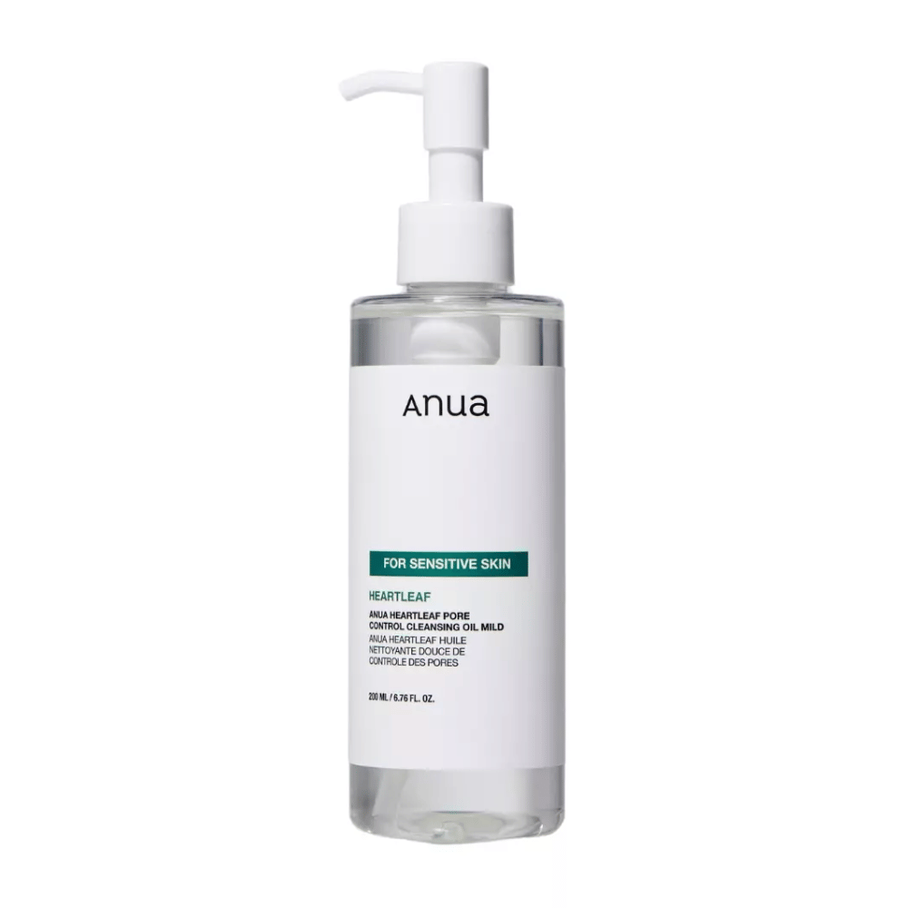 Anua Heartleaf Pore Control Cleansing Oil Mild er en renseolje spesielt utviklet for sensitiv hud. Den er designet for å mildne og effektivt fjerne urenheter og sminke, samtidig som den kontrollerer porene uten å irritere huden.