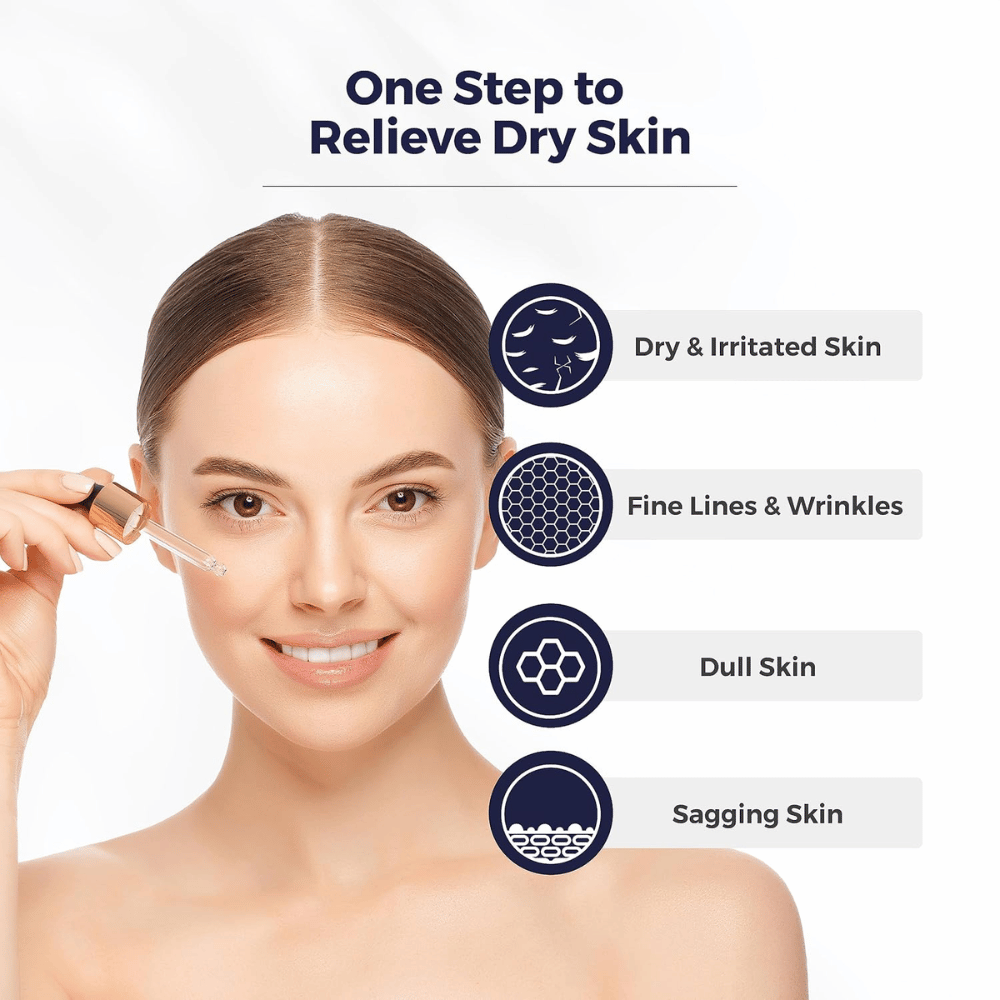 1. Centellian24 Hyaluronic Tox Boosting Ampoule – kvinne påfører serum for tørr hud, fine linjer og glød