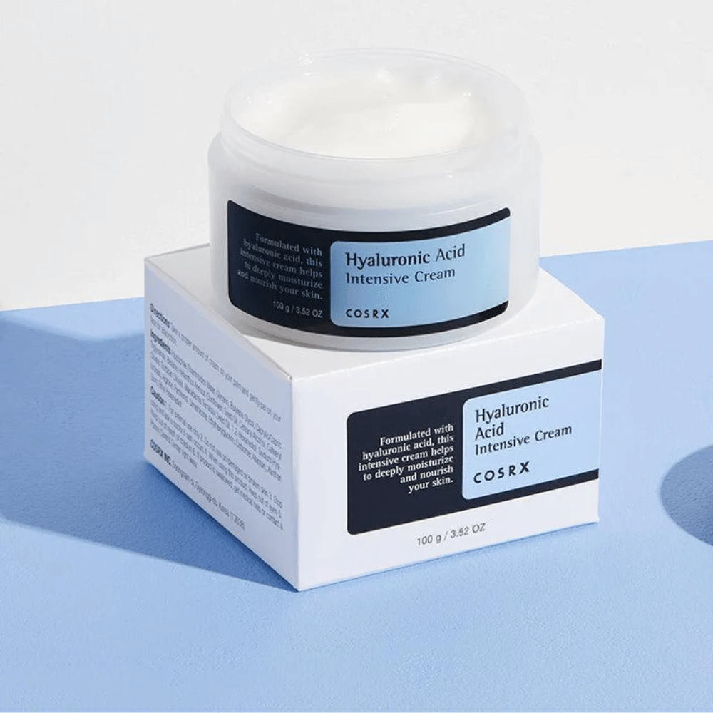 Åpen COSRX Hyaluronic Acid Intensive Cream – fuktighetsgivende ansiktskrem med hyaluronsyre for tørr og fuktfattig hud