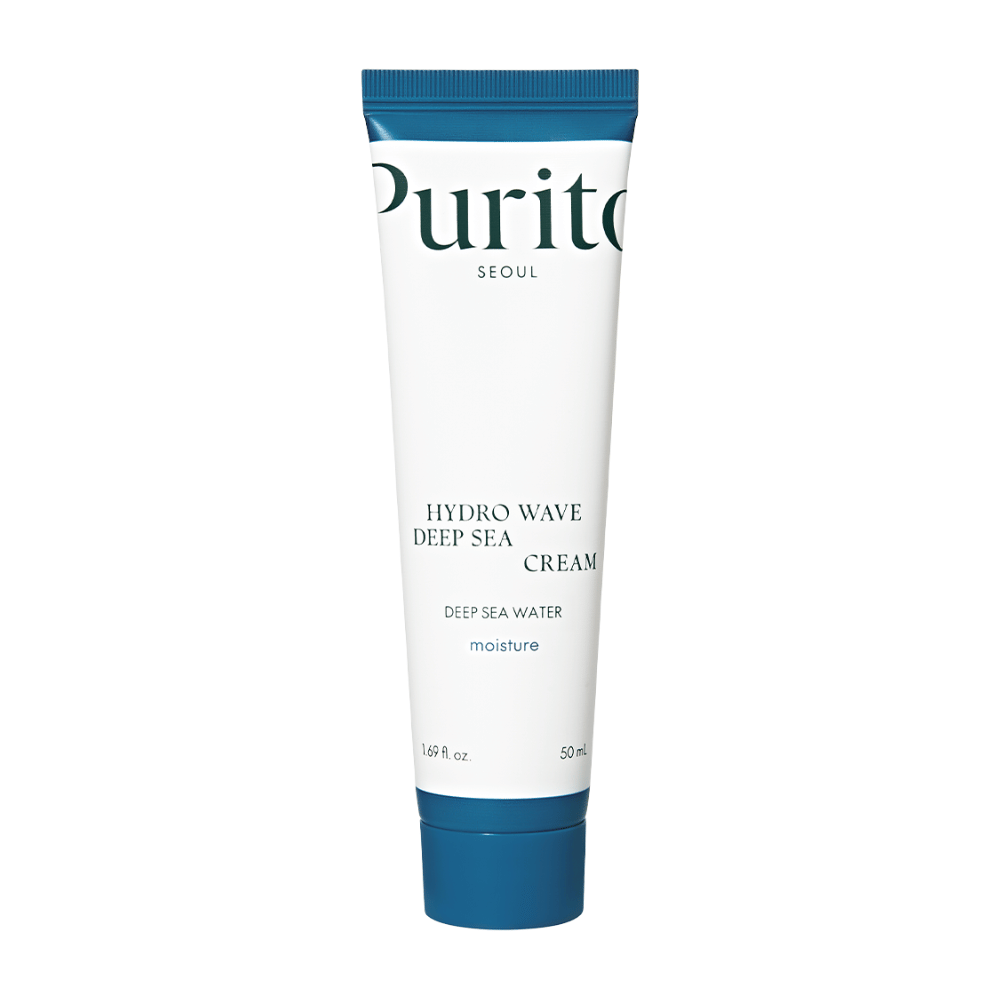 Purito Hydro Wave Deep Sea Cream fukter huden dypt ved hjelp av næringsrikt dyphavsvann. Denne lett absorberbare kremen etterlater huden myk og fuktet uten å føles tung. Perfekt for daglig bruk og for alle hudtyper.