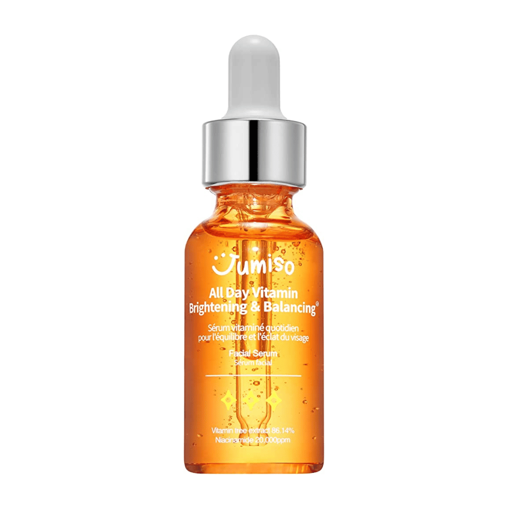 Bilde av JUMISO - All Day Vitamin Brightening & Balancing Facial Serum 30ml med en enkel bakgrunn. Dette produktet er et ansiktsserum som hjelper til å gi huden glød og balanse.
